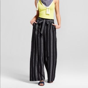 NWT Black and Grey striped flare pants